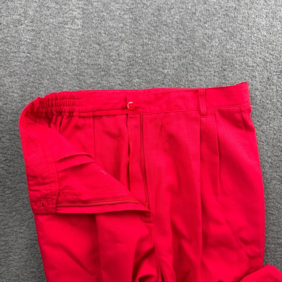 Sag Harbor Vintage Red High Waisted Pleated Straight Leg Dress Pants Womens 14 - Picture 10 of 10